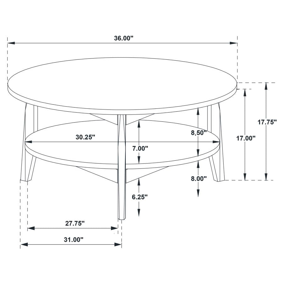 Bradley 2-Piece Round SmartTop Coffee Table Set Grey and Natural