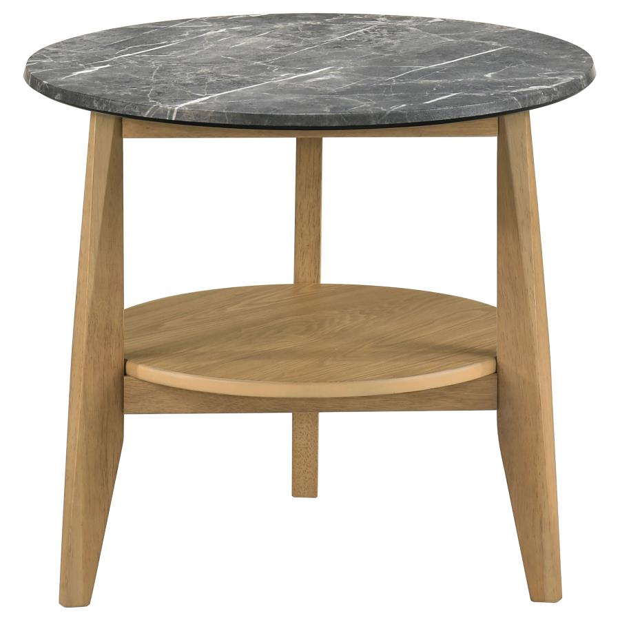 Bradley 3-Piece Round SmartTop Coffee Table Set Grey and Natural