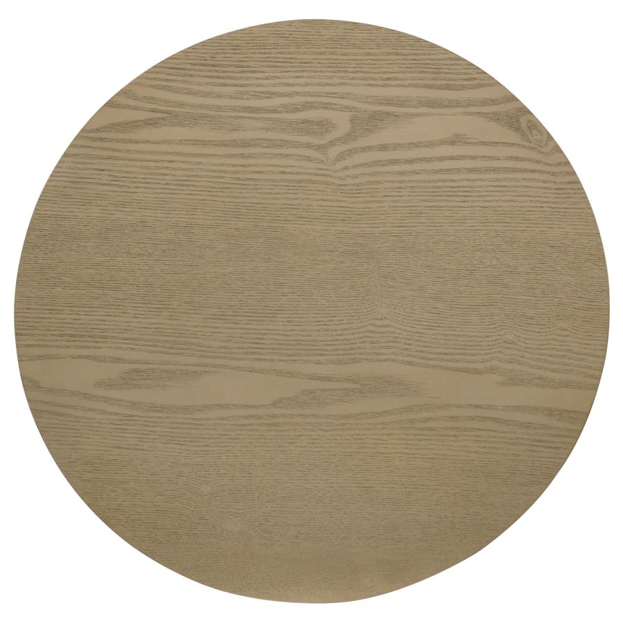 Hamlyn 2-piece Round Fluted Coffee and End Table Set Natural Oak