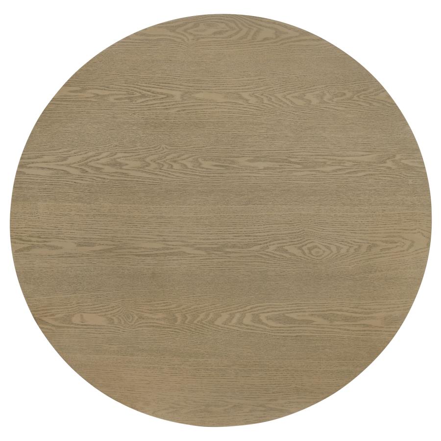 Hamlyn 2-piece Round Fluted Coffee and End Table Set Natural Oak