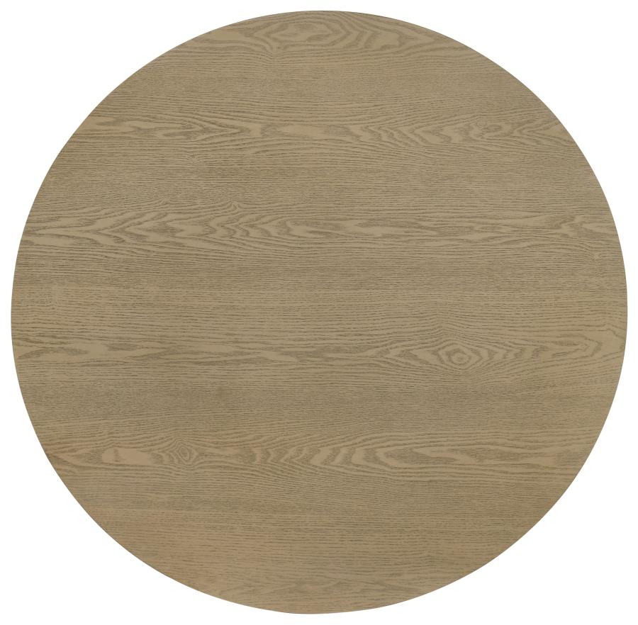 Hamlyn Round Fluted Occasional Cocktail Coffee Table Natural Oak