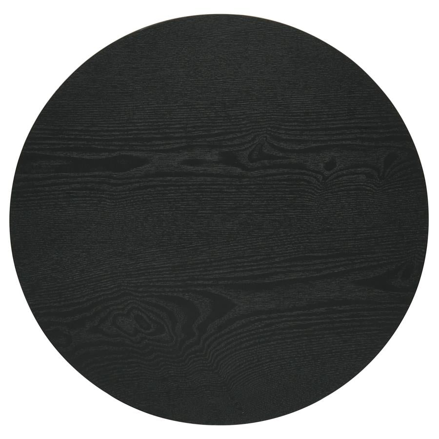 Hamlyn Round Fluted Occasional Side End Table Black