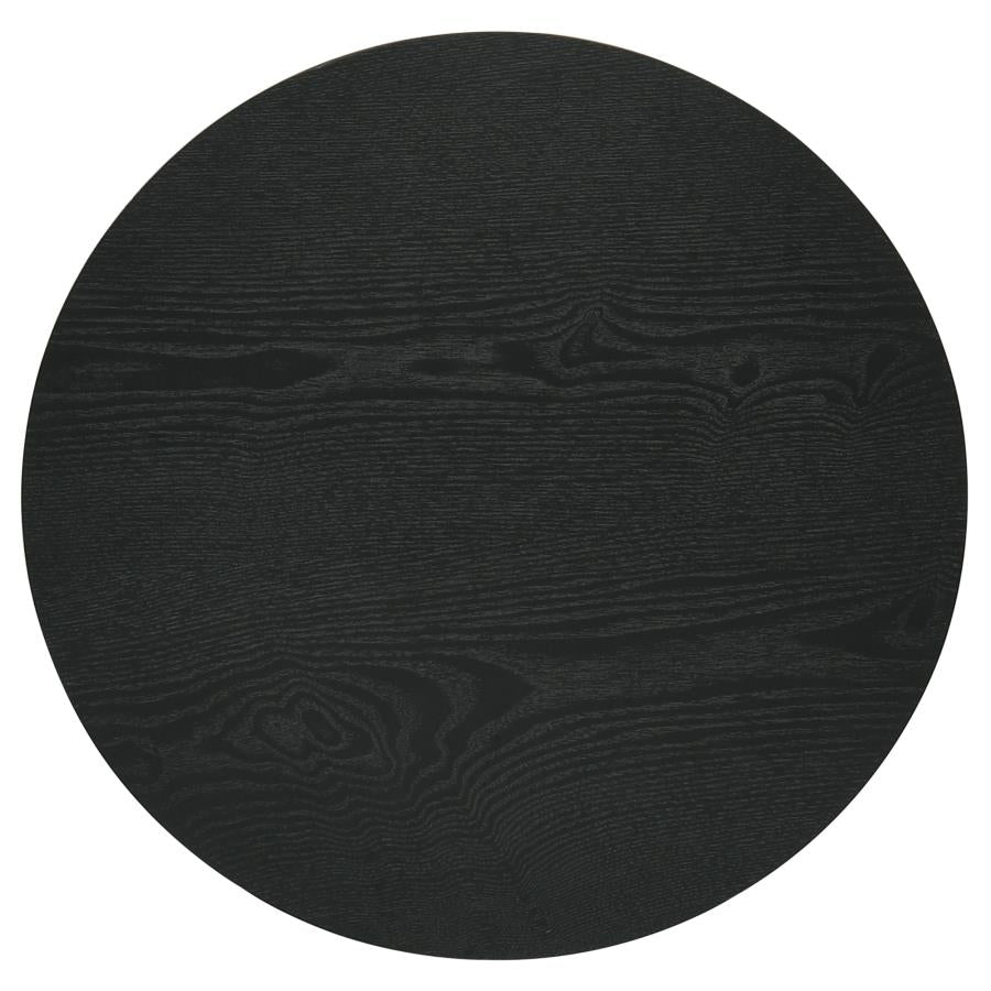 Hamlyn 2-piece Round Fluted Coffee and End Table Set Black