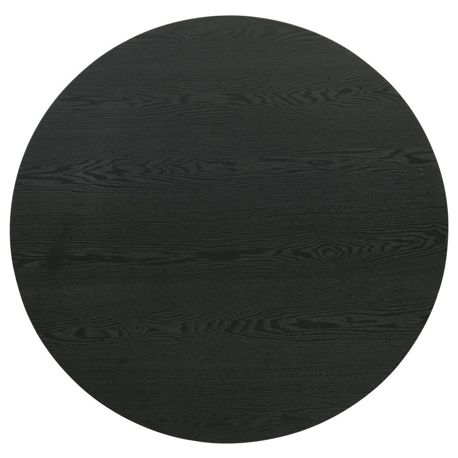 Hamlyn 2-piece Round Fluted Coffee and End Table Set Black