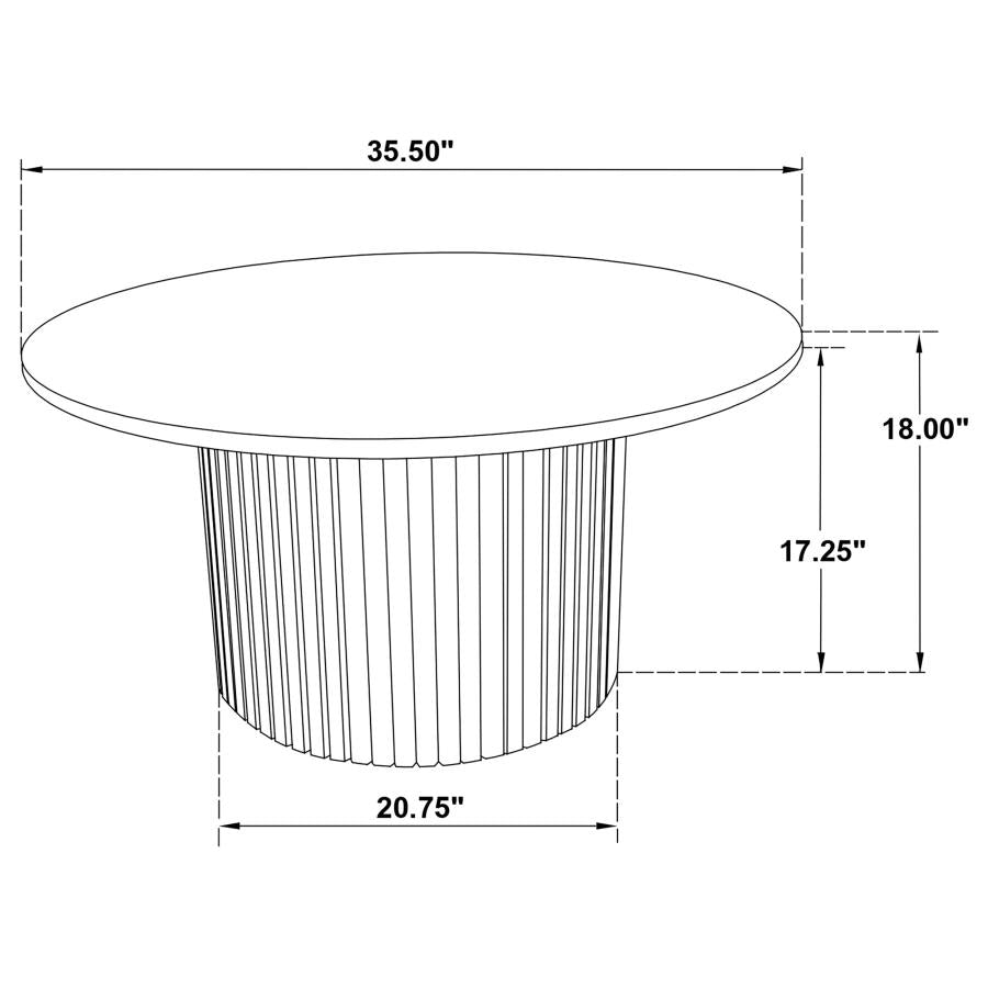 Hamlyn 2-piece Round Fluted Coffee and End Table Set Black