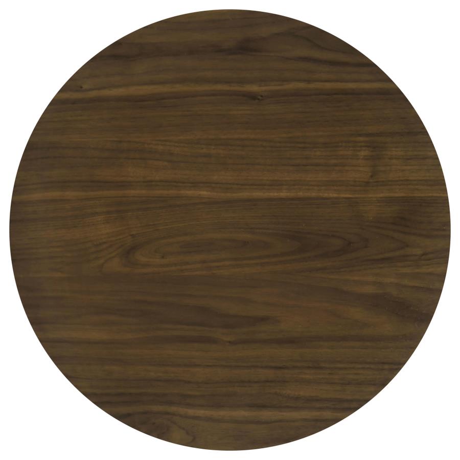 Hamlyn Round Fluted Occasional Side End Table Walnut