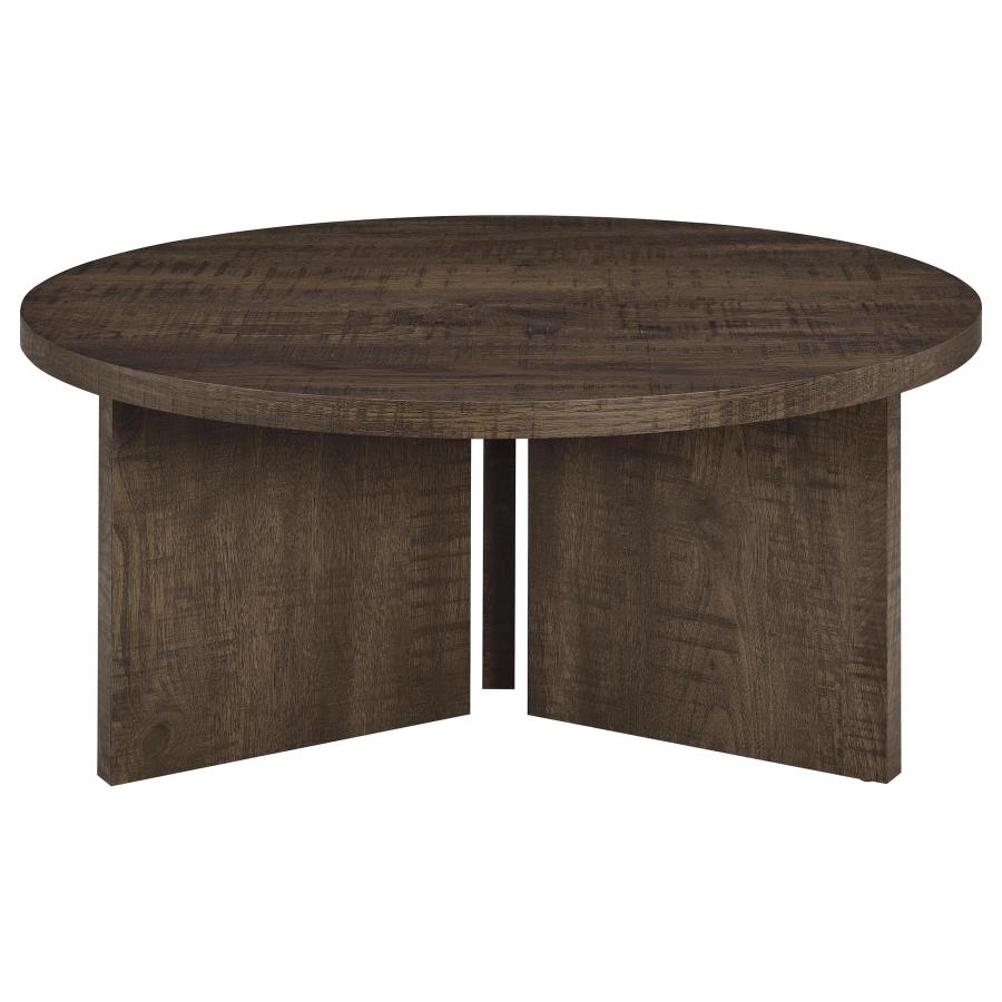 Aragon 3-Piece Round Coffee and End Table Set Dark Rustic Mango
