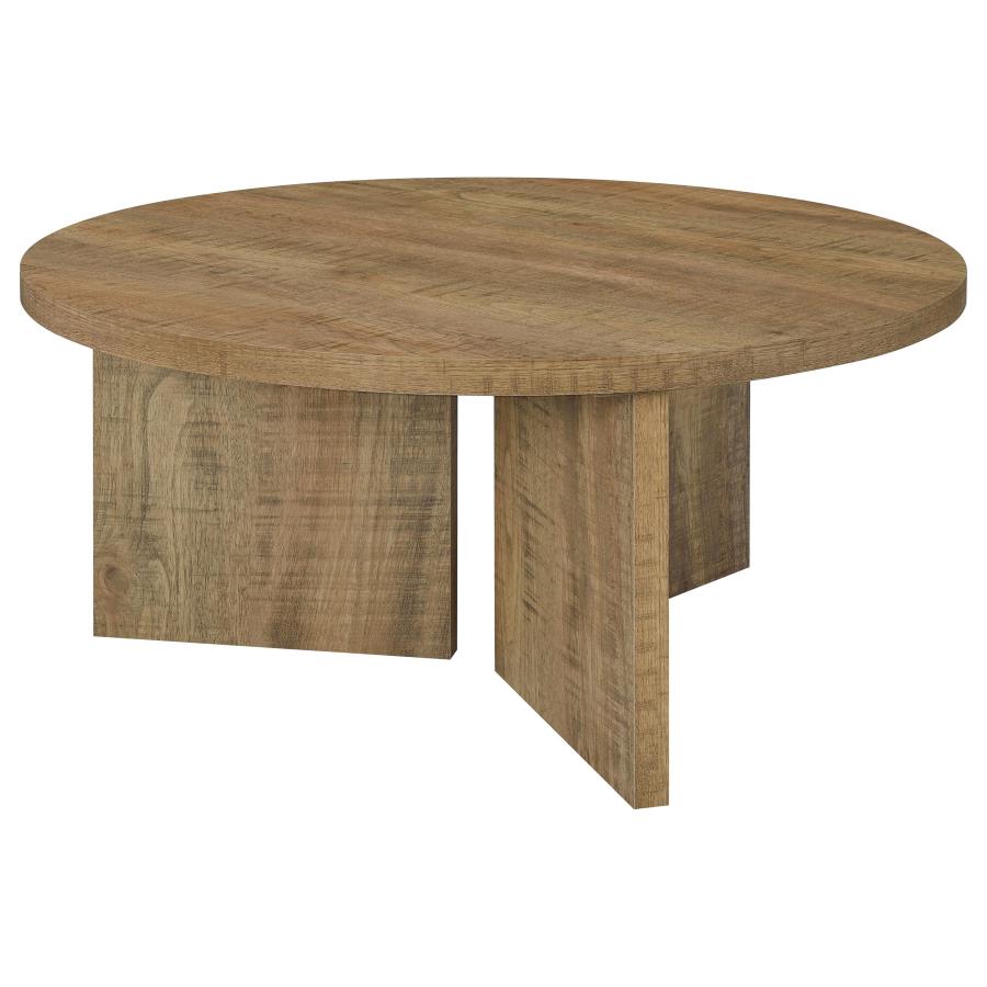 Aragon 2-Piece Round Coffee and End Table Set Mango