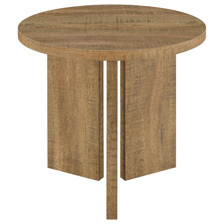 Aragon 3-Piece Round Coffee and End Table Set Mango