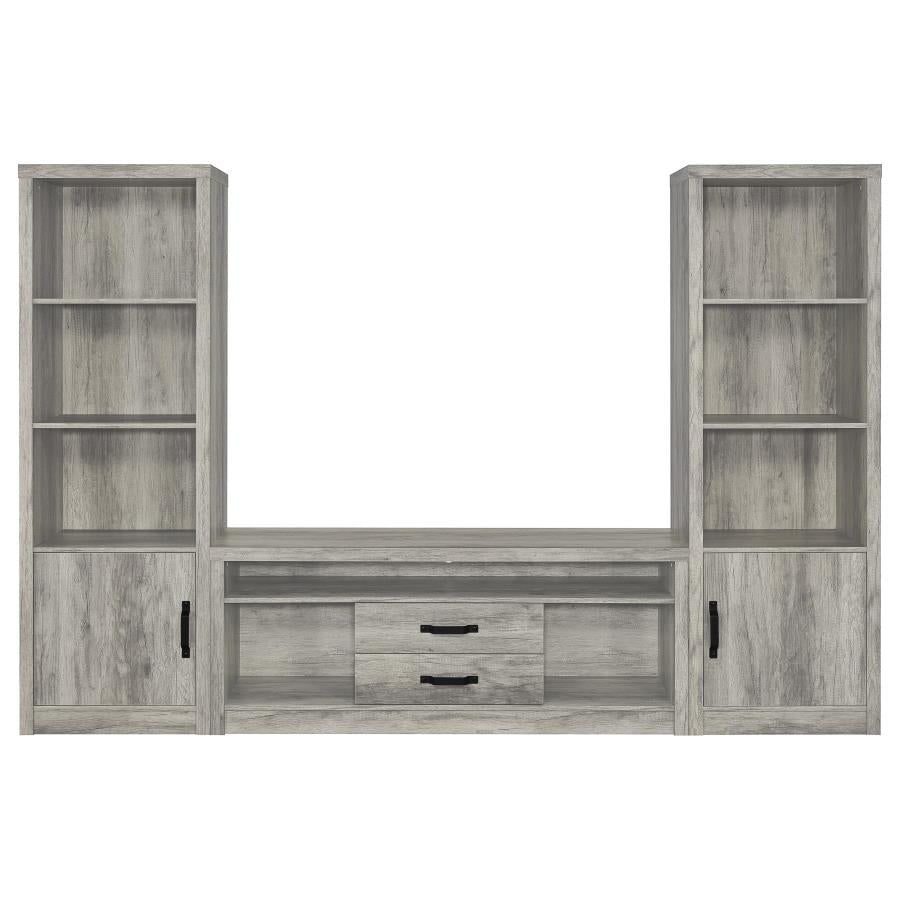 Burke 4-shelf Engineered Wood Media Tower Grey Driftwood