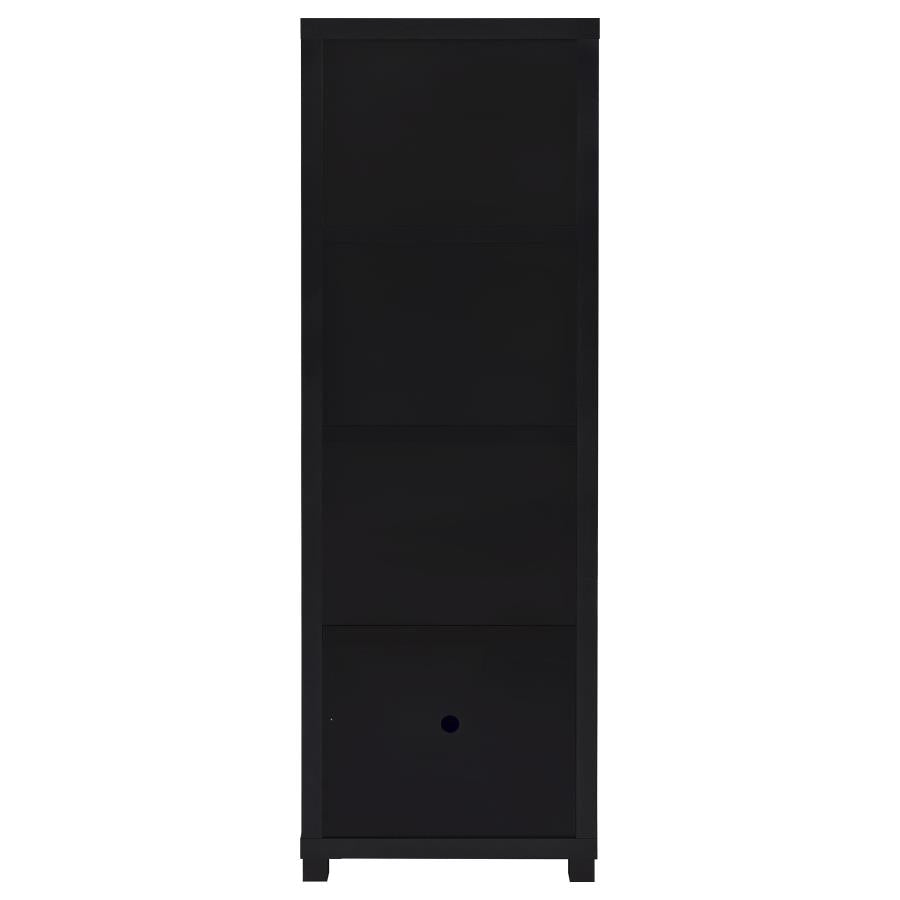 Sachin 3-shelf Engineered Wood Media Tower Black