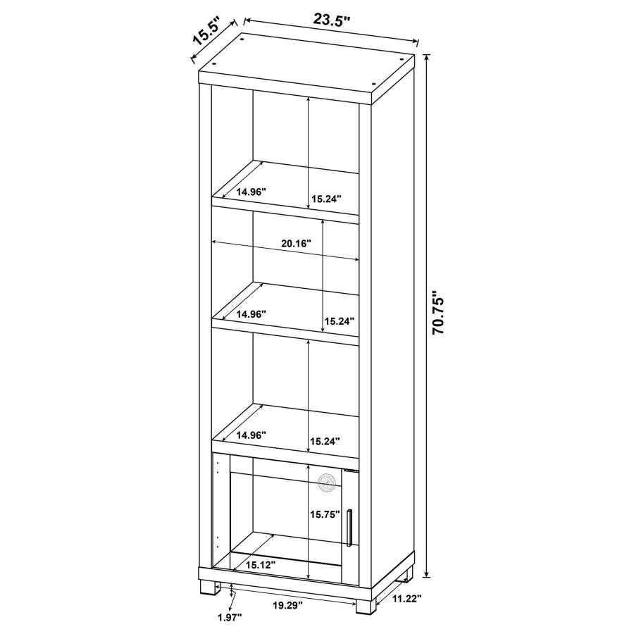 Sachin 3-shelf Engineered Wood Media Tower Black