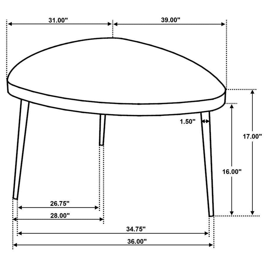 Odessa 2-piece Triangular Coffee and End Table Set Black