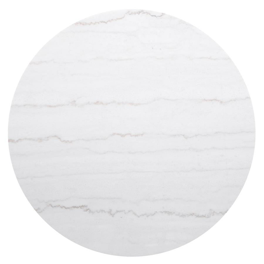 Jason Round White Marble Top Coffee Table Charcoal