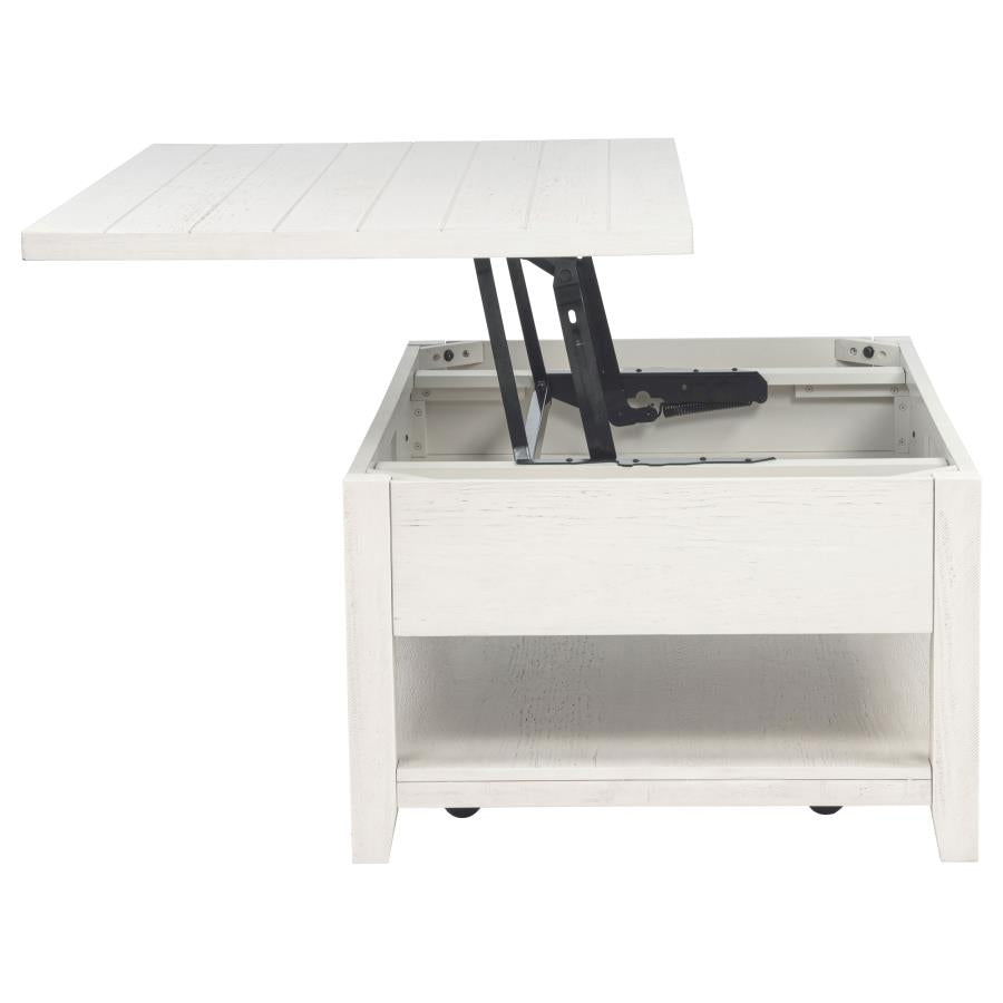 Payne 48-inch Mobile Lift Top Coffee Table Distressed White