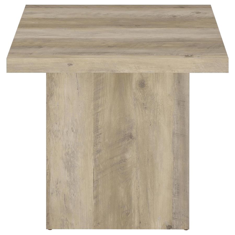 Devar Square Engineered Wood End Table Distressed Pine