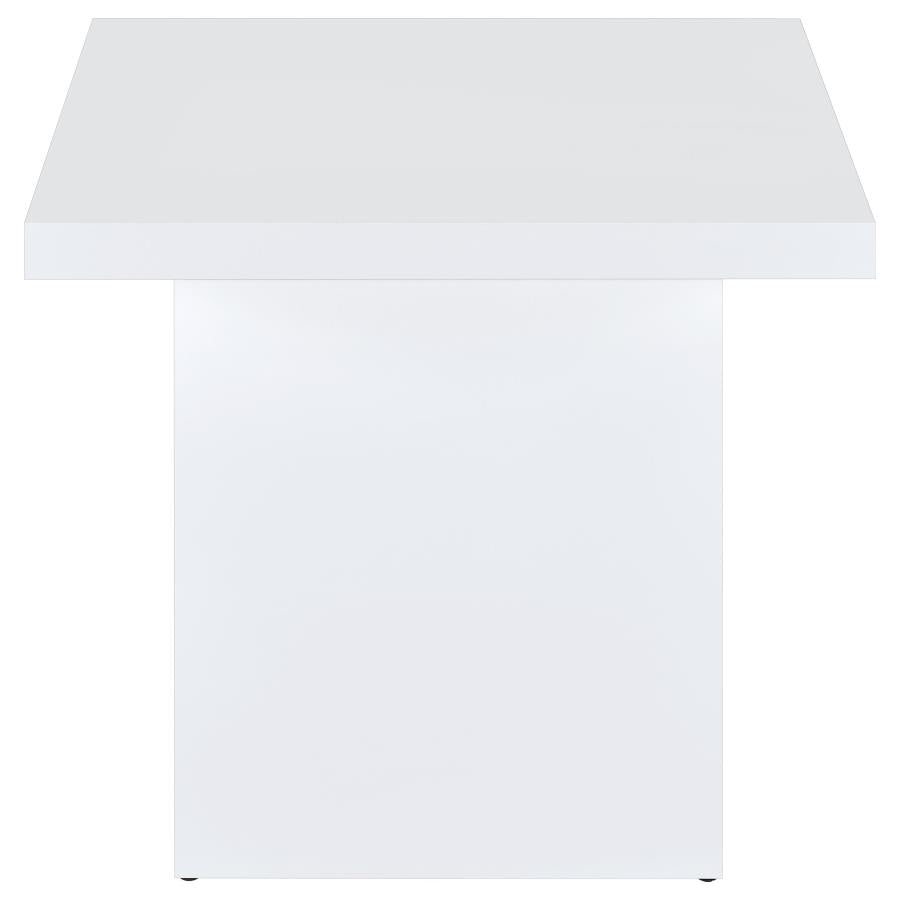 Devar 2-piece Square Coffee End Table Set White High Gloss