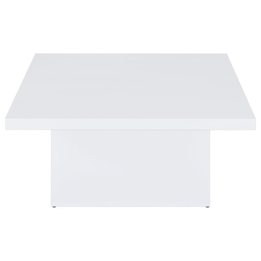Devar 2-piece Square Coffee End Table Set White High Gloss