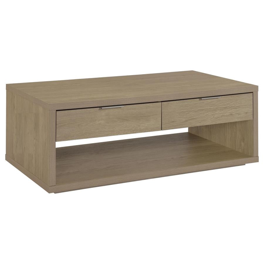 Ingram 2-Piece Coffee and End Table Set with Storage Latte