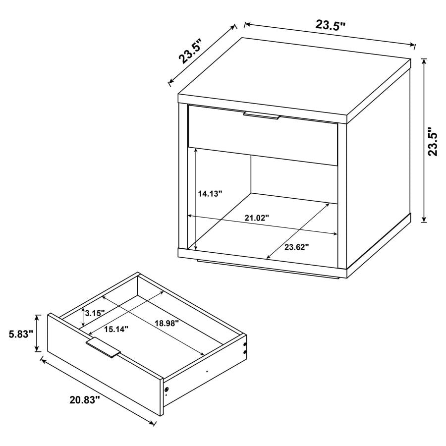 Ingram 2-Piece Coffee and End Table Set with Storage Latte