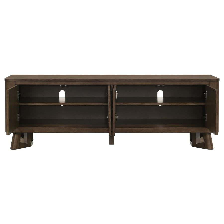 Trotter 71-inch 4-Door Wood TV Stand Media Console Brown