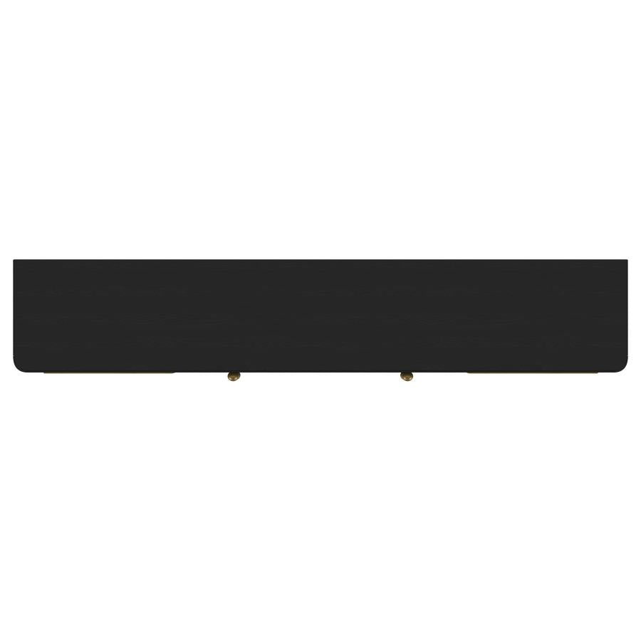 Arini Rattan Cane 2-door TV Stand Media Console Black