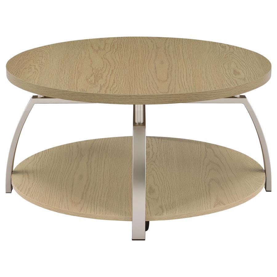 Dacre 2-piece Round Coffee and End Table Set Greige