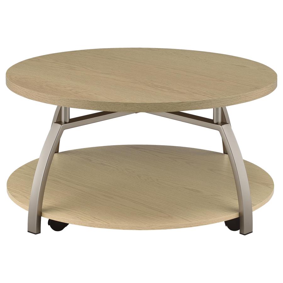 Dacre 3-piece Round Coffee and End Table Set Greige