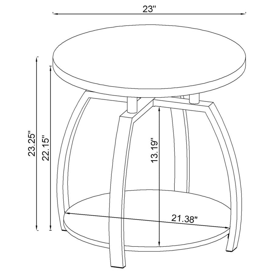 Dacre 3-piece Round Coffee and End Table Set Greige