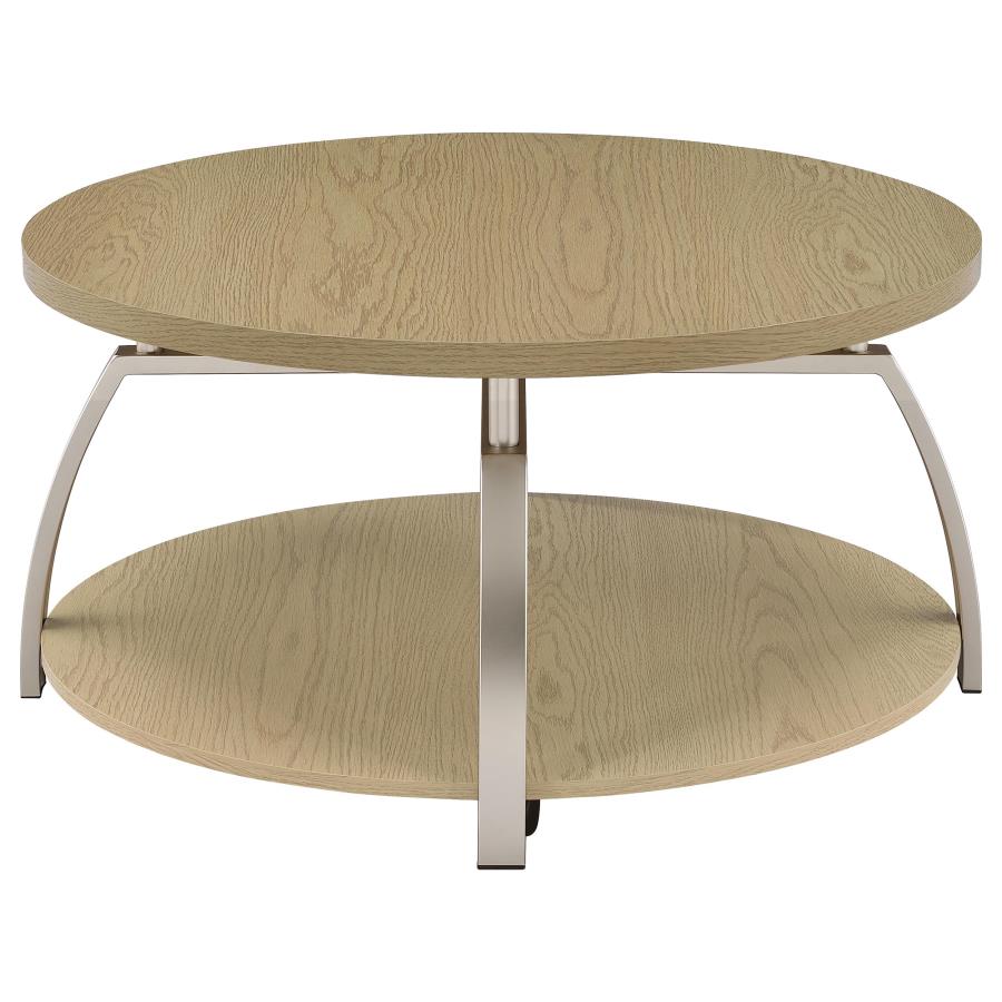 Dacre Round Engineered Wood Top Coffee Table Greige