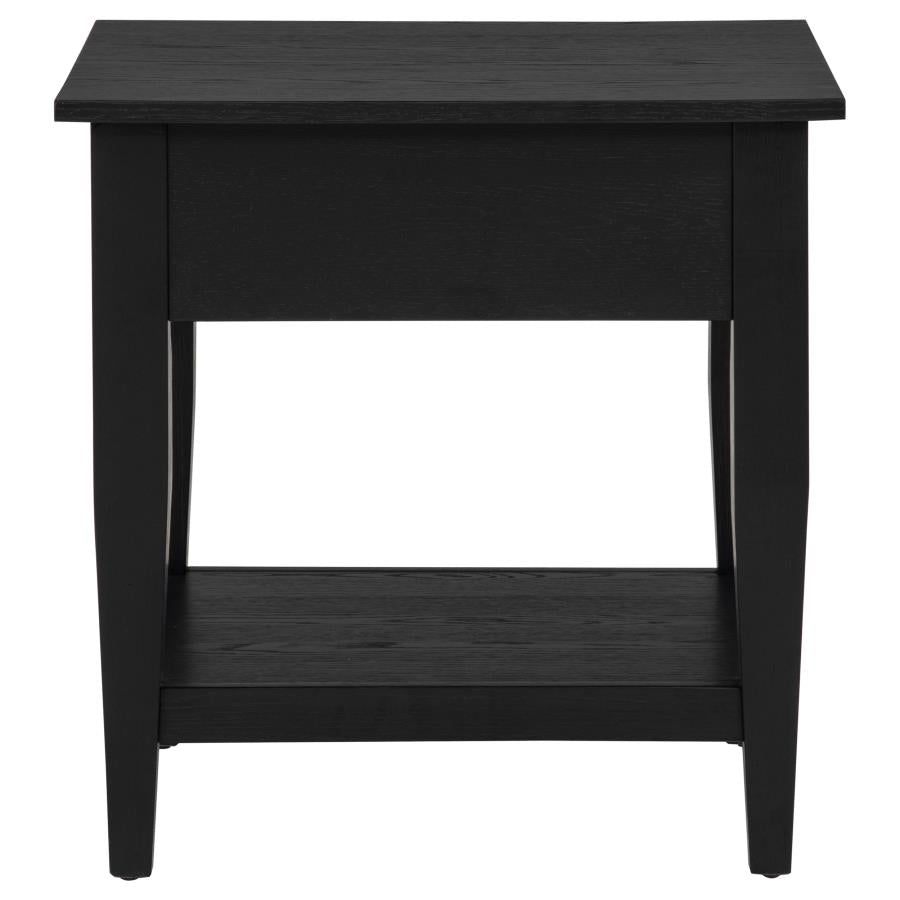 Lindenton 1-drawer Wood Occasional Side End Table Black