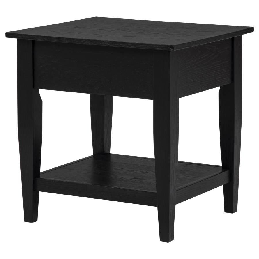 Lindenton 1-drawer Wood Occasional Side End Table Black