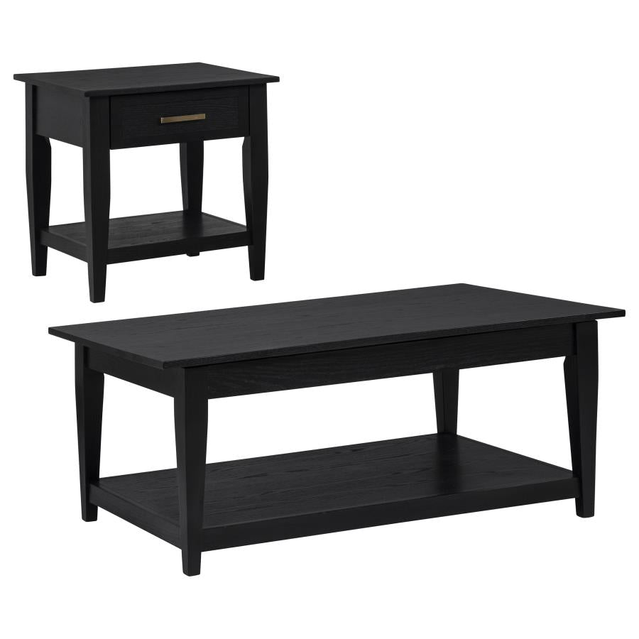 Lindenton 2-piece Wood Lift-Top Coffee and End Table Set Black