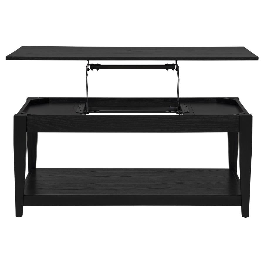 Lindenton 2-piece Wood Lift-Top Coffee and End Table Set Black