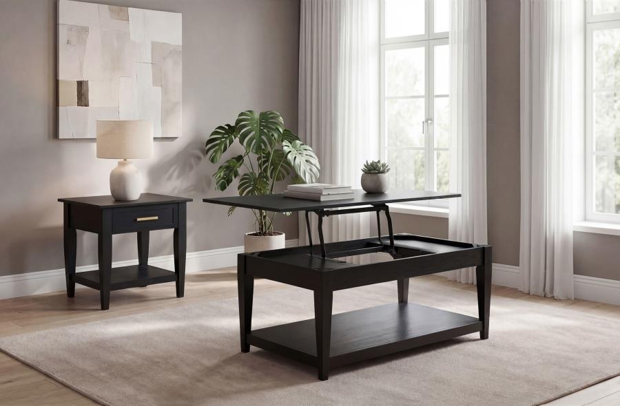 Lindenton Lift-Top Occasional Cocktail Coffee Table Black