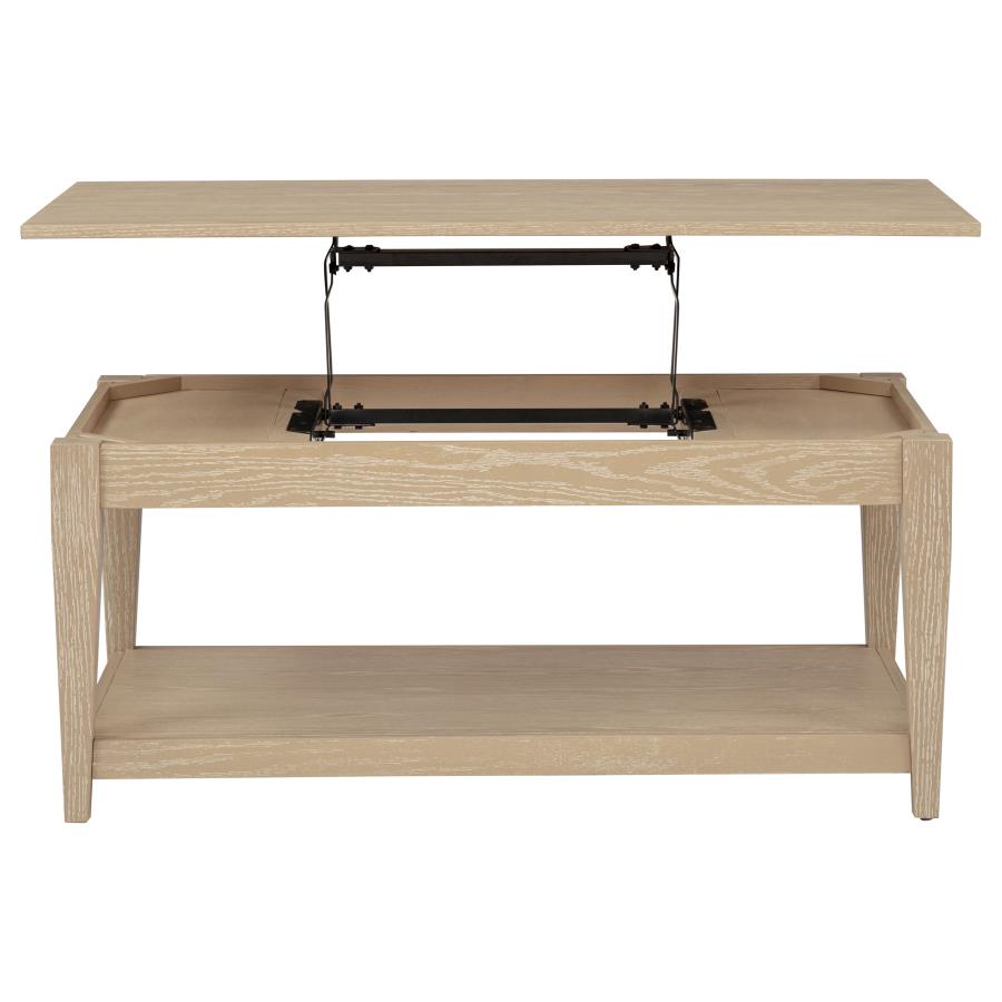 Lindenton 2-piece Wood Lift-Top Coffee and End Table Set Blonde