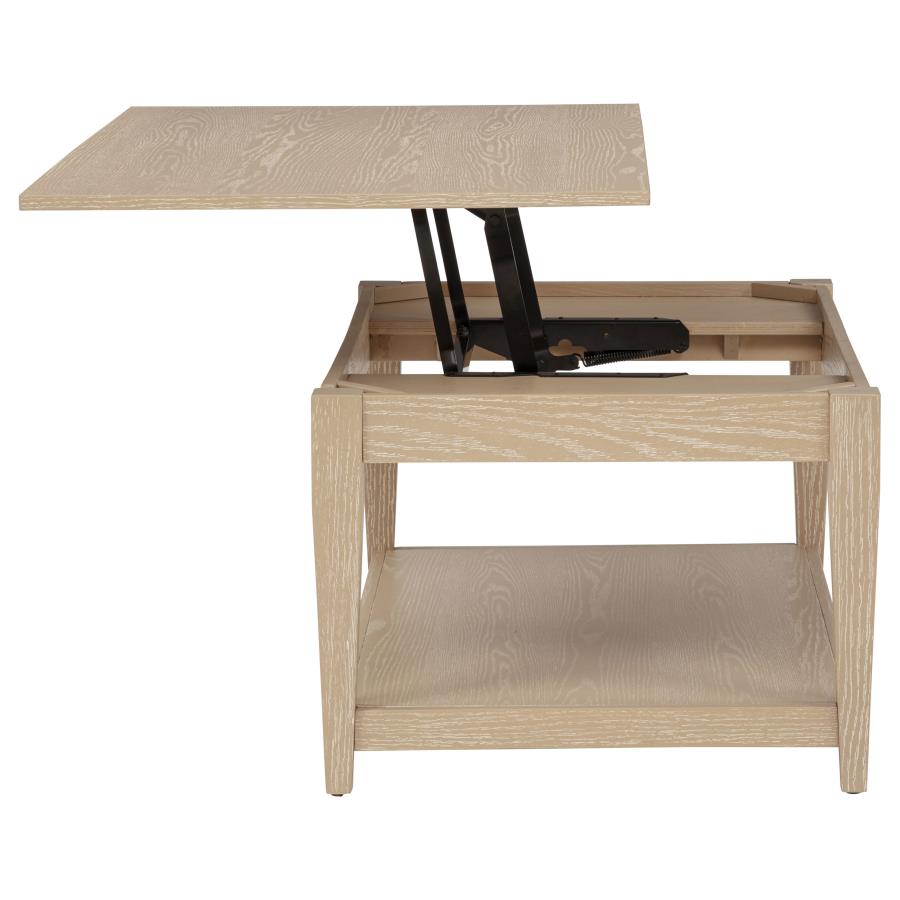 Lindenton 2-piece Wood Lift-Top Coffee and End Table Set Blonde