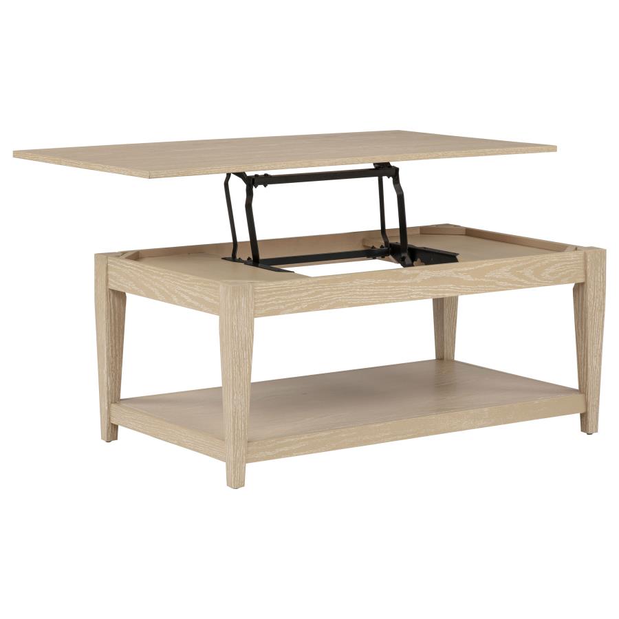 Lindenton 3-piece Wood Lift-Top Coffee and End Table Set Blonde