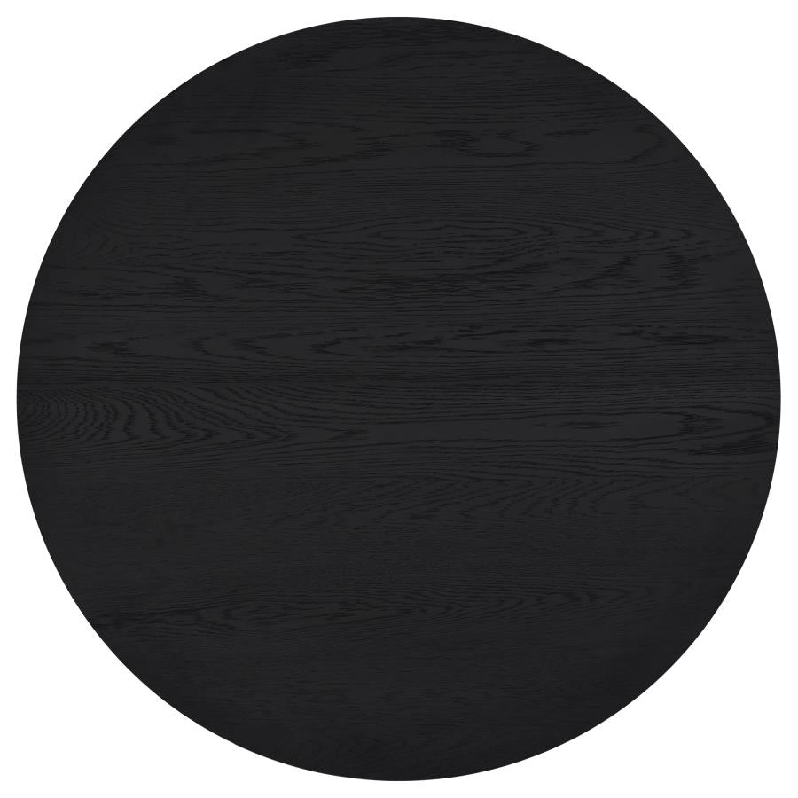 Sweeney 2-piece Round Wood Occasional Nesting Table Set Black