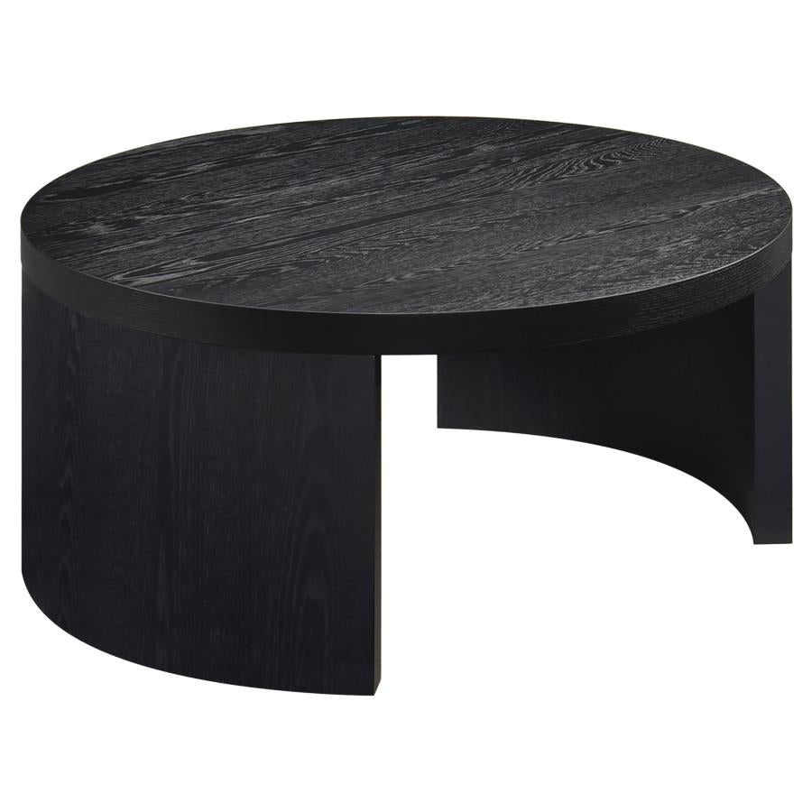 Sweeney 39-inch Round Wood Occasional Cocktail Coffee Table Black
