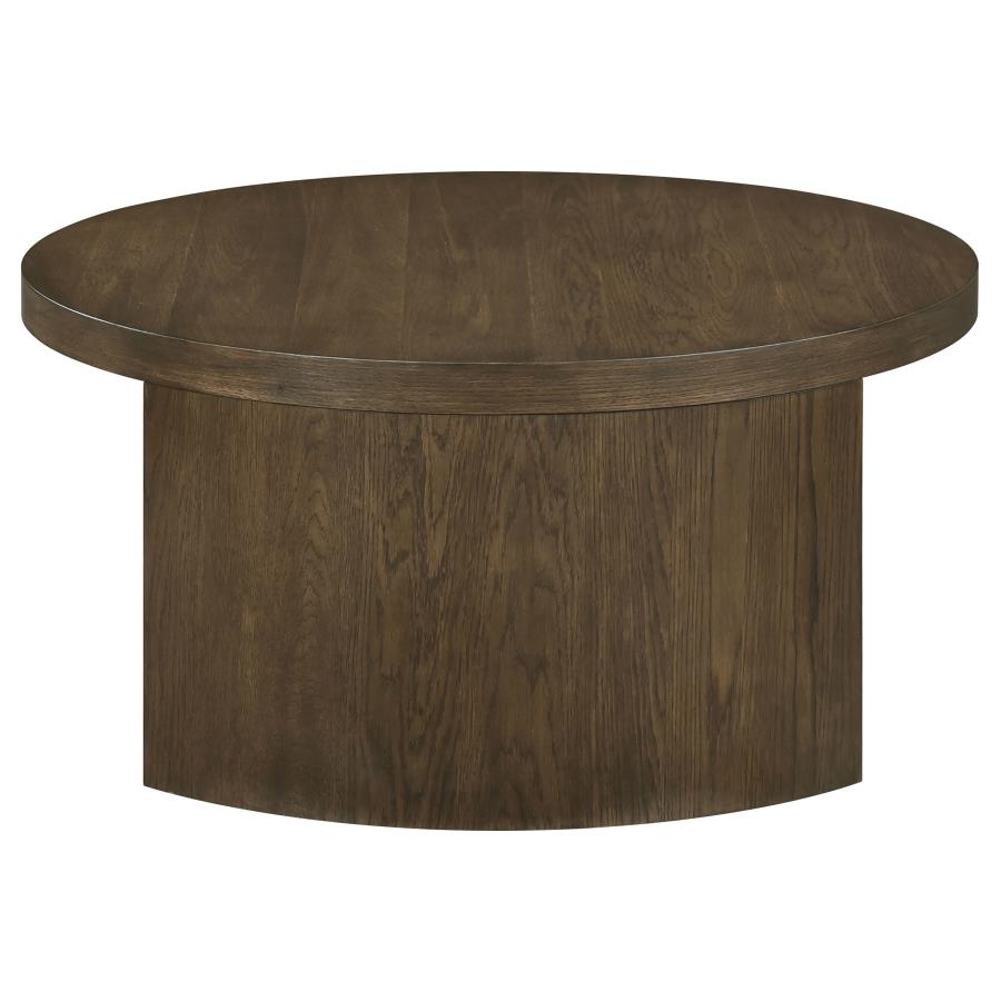 Sweeney 39-inch Round Wood Occasional Cocktail Coffee Table Dark Walnut