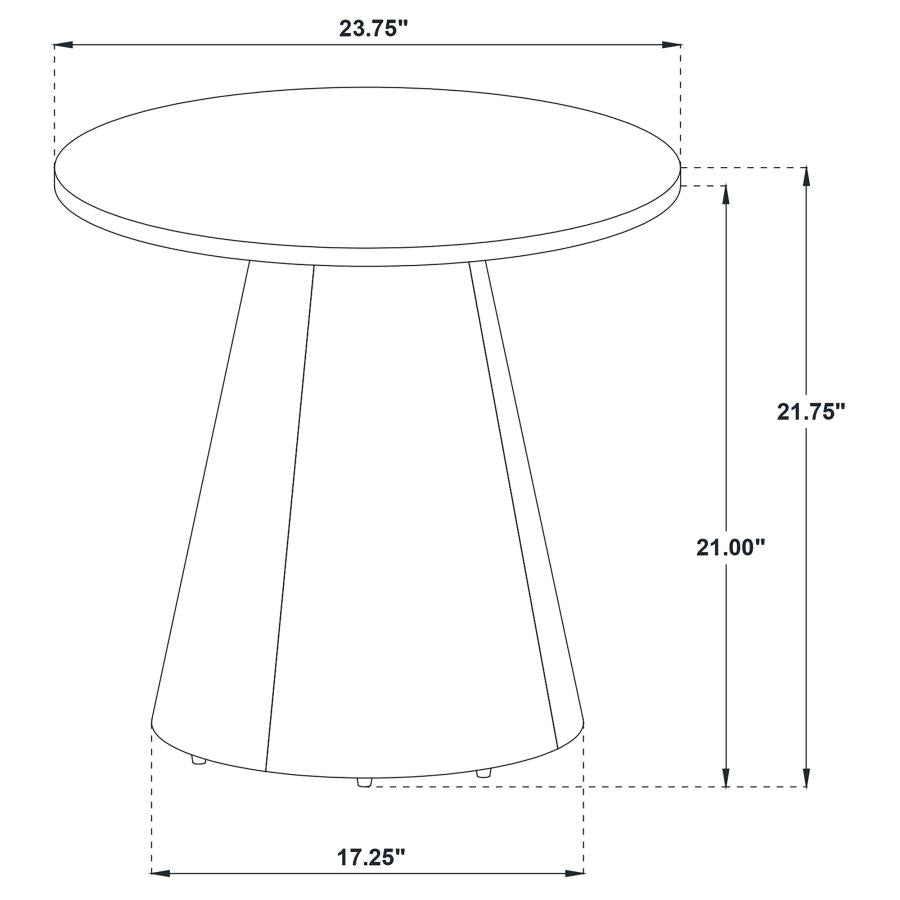 Franklin Round Wood Pedestal Side End Table Grey and Dark Brown