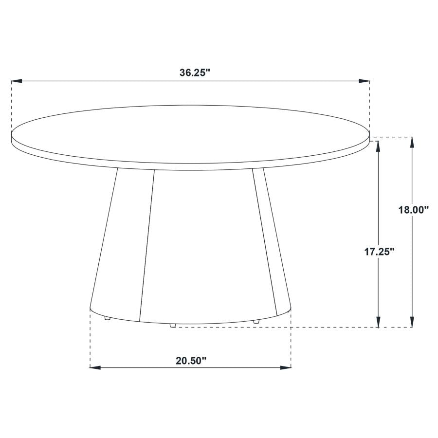 Franklin 3-piece Round Pedestal Coffee Table Set Grey and Dark Brown