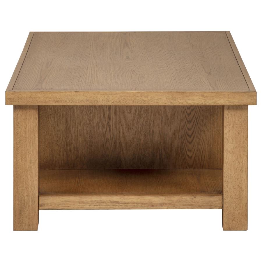 Beasley 2-Drawer Wood Coffee Table Golden Oak