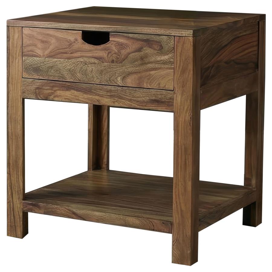 Esther 1-drawer Solid Wood Side End Table Natural Sheesham