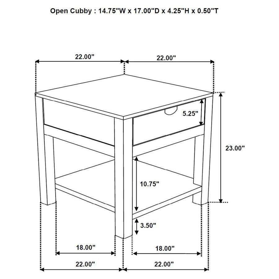 Esther 1-drawer Solid Wood Side End Table Natural Sheesham