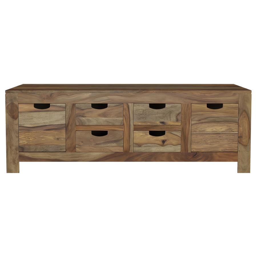 Esther 6-drawer Solid Wood Coffee Table Natural Sheesham