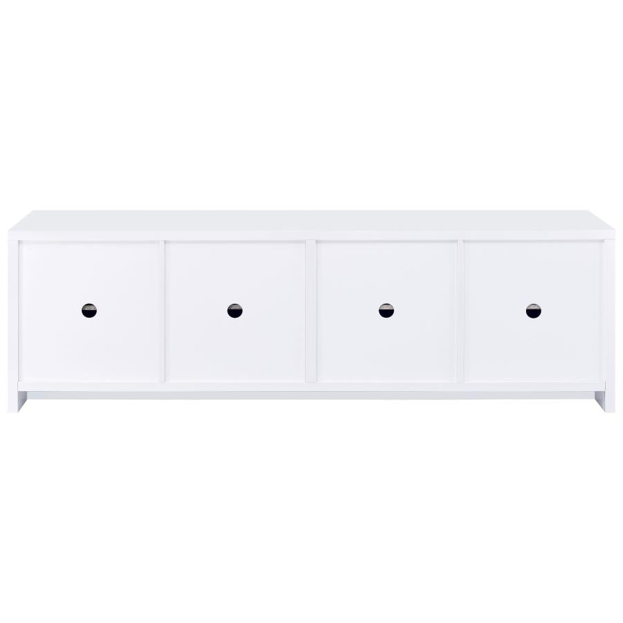 Laughlin 4-door Engineered Wood 78-inch TV Stand White