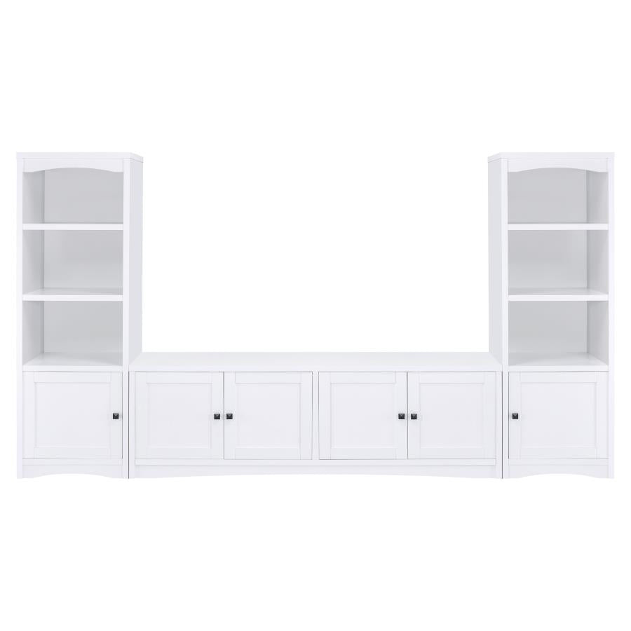 Laughlin 4-door Engineered Wood 78-inch TV Stand White