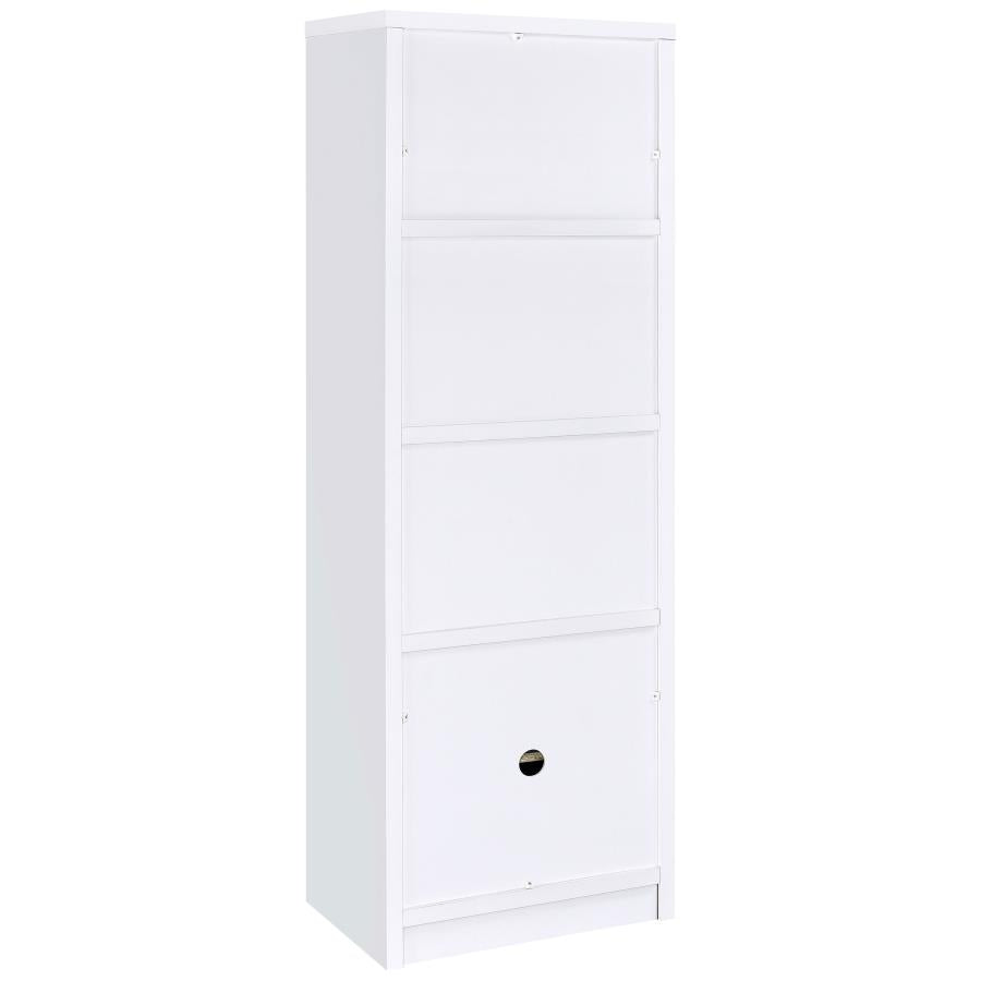 Laughlin 4-shelf Engineered Wood Media Tower White